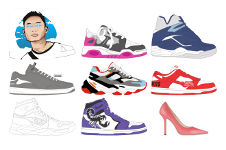 create shoe footwear or sneaker freestyle brand design