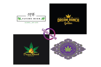 create cannabis hemp marijuana cbd oil weed logo
