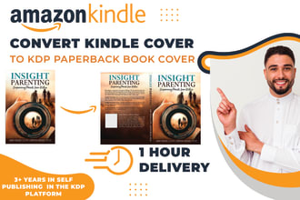 create and convert kindle cover to KDP paperback book cover