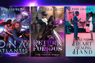 design fantasy, sci fi and horror book cover or illustration