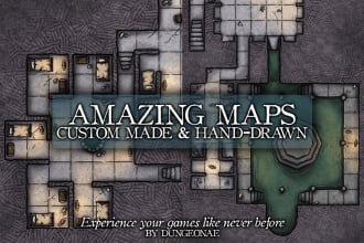make you an amazing fantasy, rpg, dnd or dungeon battle map