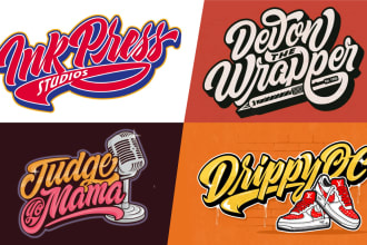 create a unique and modern hand drawn typography logo