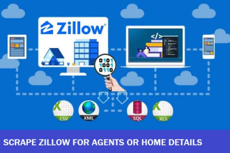 scrape zillow agents or home details in 24 hours