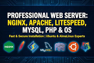 install nginx, apache, litespeed, mysql, PHP on ubuntu, almalinux