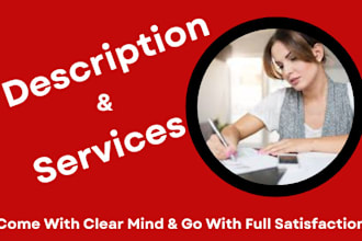 write or upgrade product description, service pages , website content etc
