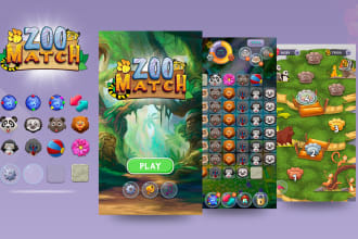 design professional game UI and assets for mobile game