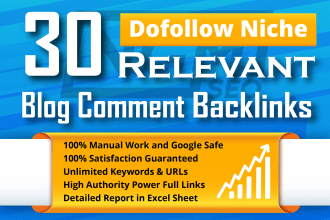 30 dofollow niche relevant backlinks high quality