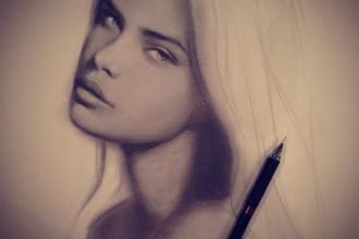 draw your realistic portrait from pencil sketch