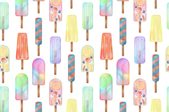 create a digital watercolor style pattern