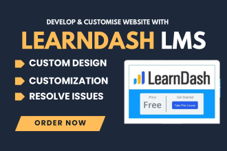 develop and customize wordpress website with learndash lms