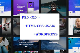 convert PSD to wordpress, xd to wordpress, sketch or HTML to wordpress website