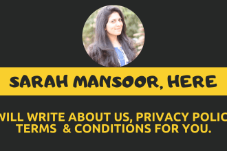 write about us, privacy policy, terms and conditions for you