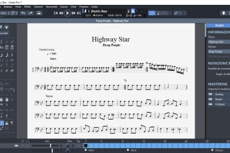 do transcription of bass or drums, tab, midi, gp