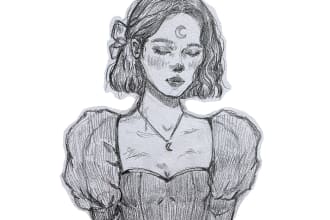 draw a portrait in pencil and markers or watercolors