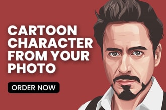 draw a cartoon character, vector portrait from your photo