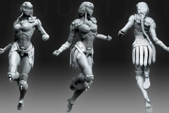do 3d character design for 3d printing and game