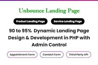 craft product or service landing pages with full admin control