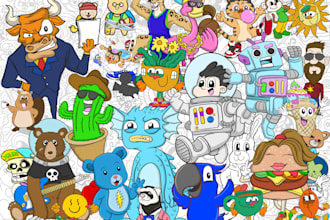 draw custom cartoon character mascot just in 24 hours