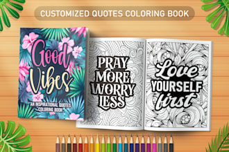 create customized quote coloring pages for KDP, esty