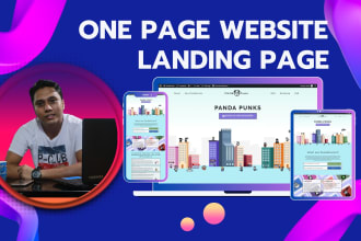 create one page website and landing page design