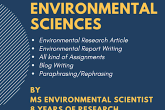 write all kind of environmental sciences research articles