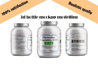 put your label on a 3d bottle model for supplements
