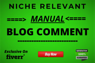 provide niche relevant manual blog comment backlinks
