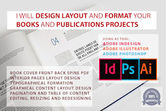 design book cover, layout and format pages