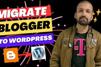 migrate blogger to wordpress within 24 hours