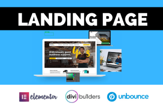 create elementor landing page, unbounce,  squarespace