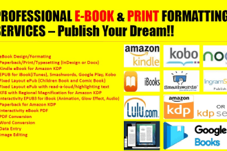convert your ebook for kindle amazon KDP and ibook itunes