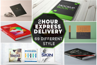 create 3d book cover mockup, book mockup in 24 hours