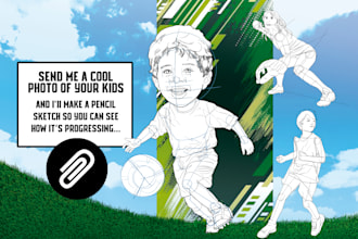 design a sport tag or your sport portrait drawed