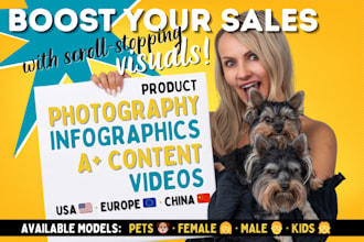 be your female, male, dog model for amazon product photos, infographic, videos