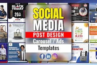 create social media posts for facebook instagram  linkedin carousel ads