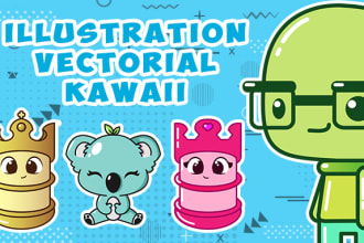 vectorial kawaii and minimal illustration