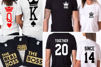 design custom t shirts for couples and lovers