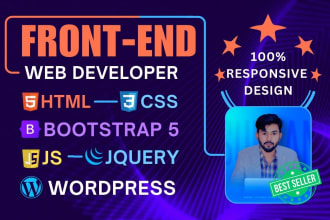 be yours front end web developer using html css bootstrap 5