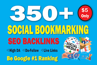 rank google 1st page by 350 bookmarks SEO backlinks