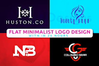 do flat minimalist logo design