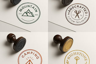 design modern rectangular or stamp style logo for your brand