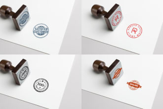 design circle seal, stamp logo