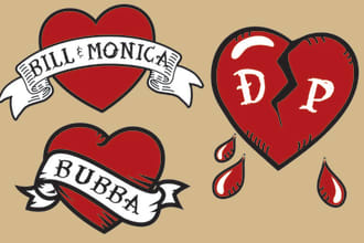 design a personalized graphic tattoo expressing your love for that special someone Great for Framing, Facebook or Twitter
