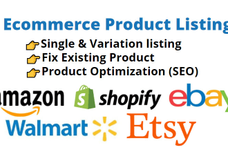 do amazon walmart  shopify ebay etsy product listing optimization