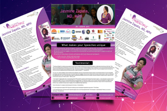 design professional speaker one sheet, media kit, epk