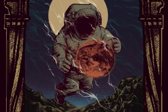 make a digital art illustration for brand clothing edgy