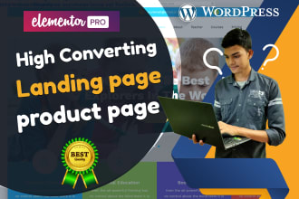 design high converting landing page, product page with elementor pro