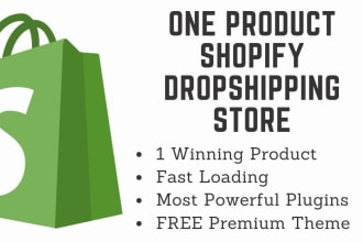 create one winning product shopify dropshipping store