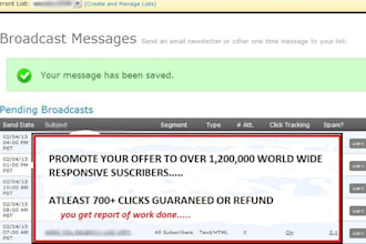 promote your solo ad Email ad Affiliate offers to my Over 1,200,000+ safelist; Responsive Worldwide IM targeted