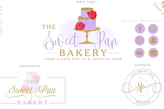 design cupcakes, cakes,sweets,macarons,and bakery logo